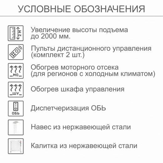 Вертикальный подъемник для инвалидов по ГОСТ ВПМ-02, с увеличением до 2000 мм, с калиткой из каршенной стали, с диспетчеризацией ОБЬ, с навесом из крашенной стали